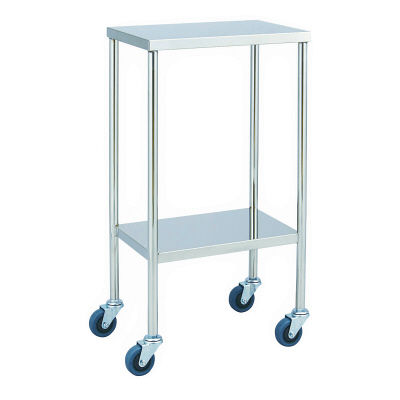 松吉医科器械 器械台 φ75mmキャスター(静音) 手摺なし MY-1015B 1台 01-2240-11（直送品）