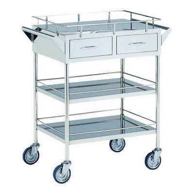 松吉医科器械 回診車 引出付3段 キャスター50mm 幅600mm MY-1046 1台 01-2325-00（直送品）