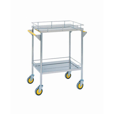 松吉医科器械 カラー回診車 2段 幅750mm ブルー MY-1101P 1台 20-4001-05（直送品）