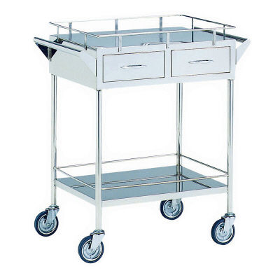 松吉医科器械 回診車 引出付 キャスター50mm 幅750mm MY-1504 1台 01-2310-01（直送品）