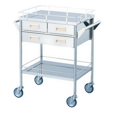 松吉医科器械 回診車 引出3コ付 ニ段 幅750mm MY-1536 1台 23-6006-01（直送品）