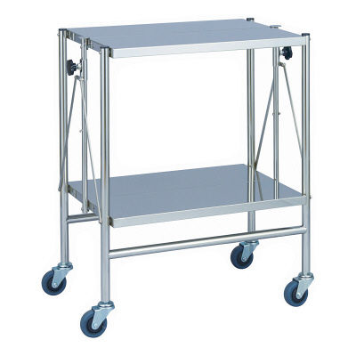 松吉医科器械 折りたたみ式器械台（自立型） 2段・手摺なし 幅600mm MY-1580 1台 24-5062-00　マツヨシ（直送品）