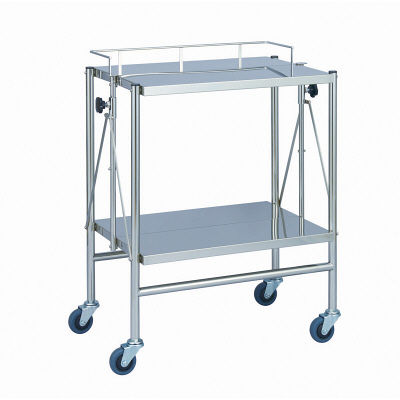 松吉医科器械 折りたたみ式器械台(自立型) 2段・手摺付 幅600mm MY-1582 1台 24-5063-00（直送品）