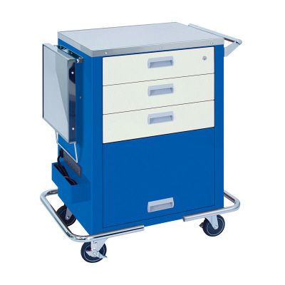 松吉医科器械 マイスコ救急カート ノーマル・ツートンタイプ ブルー MY-4655B 1台 24-3321-03（直送品）