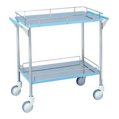 松吉医科器械 カラーライン回診車 幅600mm ブルー MY-CL200B 1台 24-2521-01（直送品）