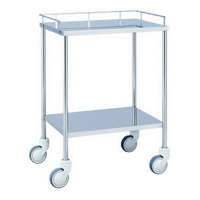 松吉医科器械 抗菌ステンレス器械台 3方枠付 2段 幅600mm MY-IW110 1台 24-2503-00（直送品）