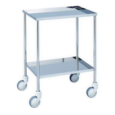 松吉医科器械 抗菌ステンレス器械台 4方立上 2段 幅600mm MY-IW130 1台 24-2507-00（直送品）