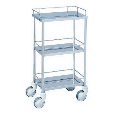 松吉医科器械 抗菌ステンレス器械台 3方枠付 3段 幅450mm MY-IW145 1台 24-2510-00　マツヨシカタログ（直送品）