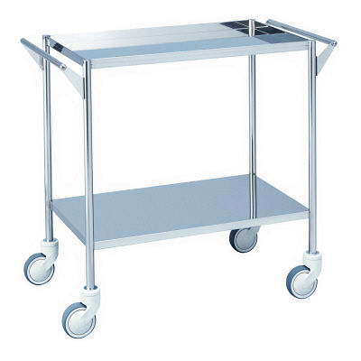 松吉医科器械 抗菌ステンレス回診車 枠無 幅750mm MY-IW205 1台 24-2516-00（直送品）