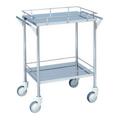 松吉医科器械 抗菌ステンレス回診車 4方枠付 幅600mm MY-IW210 1台 24-2517-00（直送品）