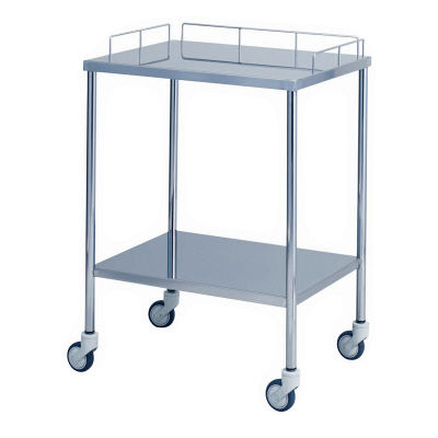 【軒先渡し】松吉医科器械 サイレントワゴン 3方枠付 2段 幅600mm SWG-A001 1台 23-7301-00（直送品）