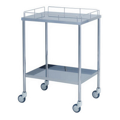 【軒先渡し】松吉医科器械 サイレントワゴン 4方枠付 2段 幅600mm SWG-A003 1台 23-7303-00（直送品）