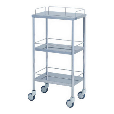 【軒先渡し】松吉医科器械 サイレントワゴン 3方枠付 3段 幅450mm SWG-A006 1台 23-7306-00（直送品）