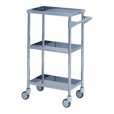 【軒先渡し】松吉医科器械 サイレントワゴン 4方立上 3段 幅450mm SWG-A007 1台 23-7307-00（直送品）