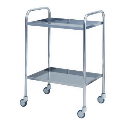 【軒先渡し】松吉医科器械 サイレントワゴン 4方立上 2段 幅600mm SWG-B001 1台 23-7308-00（直送品）