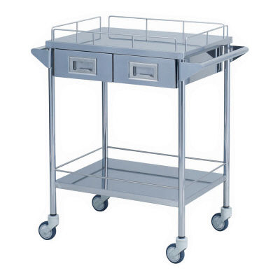 【軒先渡し】松吉医科器械 サイレントワゴン 引出付(大) 2段 SWG-B005 1台 23-7311-00（直送品）