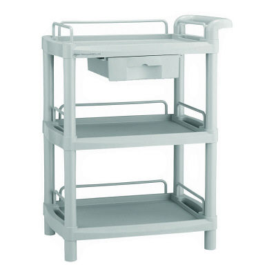 松吉医科器械 クラシックカート（押手付）3段・引出付 Y-101HHL 1台 24-5071-00　マツヨシカタログ（直送品）