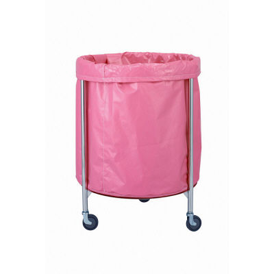松吉医科器械 カラーランドリーカート 丸型 直径600mm ピンク MY-LCCA 1台 24-2526-00-02（直送品）