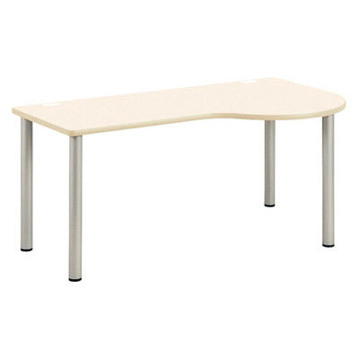 【軒先渡し】ニシキ工業 ドクターテーブル 幅1800mm右R 木目 NSD-1890R 1台 23-5113-04-02（直送品）