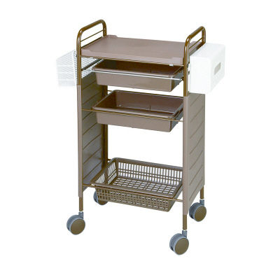 松吉医科器械 カラーアプリワゴン ブラウン SN-AP007 1台 24-2440-00-02　マツヨシカタログ（直送品）