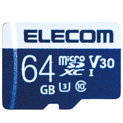 エレコム MicroSDXCカード/データ復旧サービス付/ビデオスピー MF-MS064GU13V3R 1個（直送品）