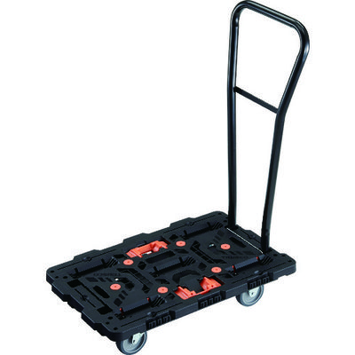 TRUSCO 連結式樹脂製平台車 ビートル 700X450 自在3輪 脱着式ハンドル付 とめたろう付 BT700J3H-E100T 1台（直送品）