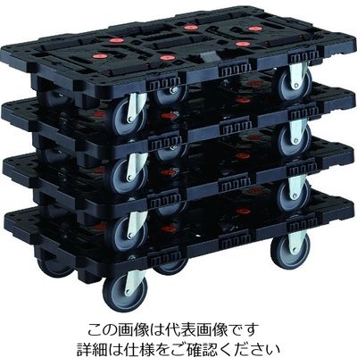 TRUSCO まとめ買い 連結式樹脂製平台車 ビートル 700X450 自在3輪 4台セット BT700J3-E100-M4（直送品）