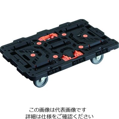 トラスコ中山 TRUSCO 連結式樹脂製平台車 ビートル 700X450 自在3輪 とめたろう付 BT700J3-E100T 1台（直送品）