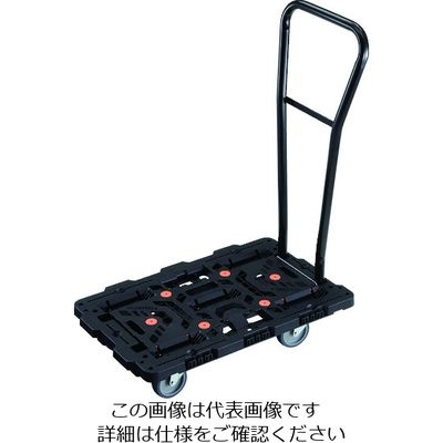 トラスコ中山 TRUSCO 連結式樹脂製平台車 ビートル 700X450 自在5輪 脱着式ハンドル付 BT700J5H-E100 1台（直送品）