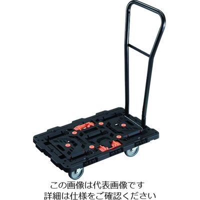 TRUSCO 連結式樹脂製平台車 ビートル 700X450 自在5輪 脱着式ハンドル付 とめたろう付 BT700J5H-E100T 1台（直送品）