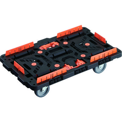 TRUSCO 連結式樹脂製平台車 ビートル 700X450 自在3輪 コボレ止めセット とめたろう付 BT700KJ3-E100T 1台（直送品）