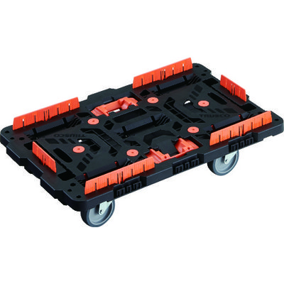 TRUSCO 連結式樹脂製平台車 ビートル 700X450 自在5輪 コボレ止めセット とめたろう付 BT700KJ5-E100T 1台（直送品）