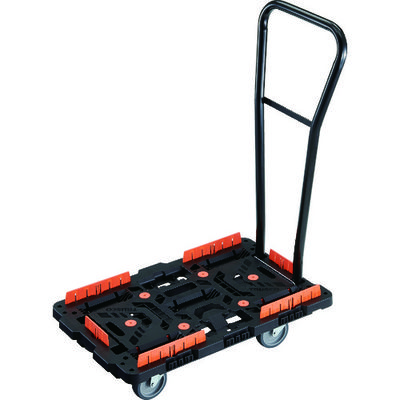 TRUSCO 連結式樹脂製平台車 ビートル 700X450 自在5輪 脱着式ハンドル付 コボレ止めセット付 BT700KJ5H-E100（直送品）