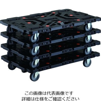 TRUSCO まとめ買い 連結式樹脂製平台車 ビートル 900X600 自在3輪 4台セット BT900J3-E100-M4（直送品）