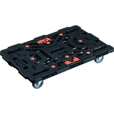 トラスコ中山 TRUSCO 連結式樹脂製平台車 ビートル 900X600 自在3輪 とめたろう付 BT900J3-E100T 1台（直送品）