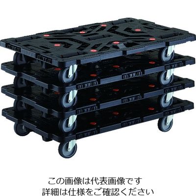 TRUSCO まとめ買い 連結式樹脂製平台車 ビートル 900X600 自在5輪 4台セット BT900J5-E100-M4（直送品）