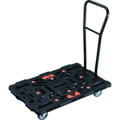 TRUSCO 連結式樹脂製平台車 ビートル 900X600 自在3輪 脱着式ハンドル付 とめたろう付 BT900J3H-E100T 1台（直送品）