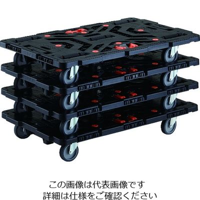 TRUSCO まとめ買い 連結式樹脂製平台車 ビートル 900X600 自在5輪 とめたろう付 4台セット BT900J5-E100T-M4（直送品）