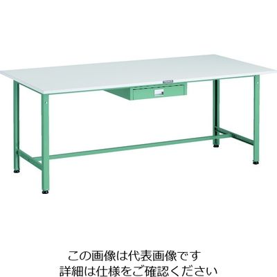 TRUSCO 軽荷重作業台(300kg)AE型 1800X900XH740 薄型1段引出し付 グリーン色 AE-1809UDC1 1台（直送品）