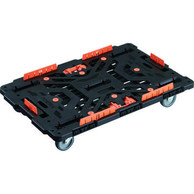 TRUSCO 連結式樹脂製平台車 ビートル 900X600 自在3輪 コボレ止めセット とめたろう付 BT900KJ3-E100T 1台（直送品）