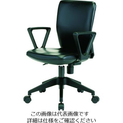 トラスコ中山 TRUSCO 体圧分散オフィスチェア ビニールレザー張り 肘付 ブラック FCC55LA-BK 1脚 207-4527（直送品）