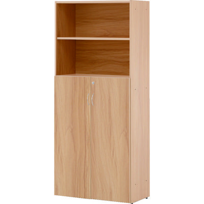 トラスコ中山 TRUSCO 木製 上部オープン・下部両開き書庫 W820×D424×H1850 組立式 TRHHD-NA 1台（直送品）