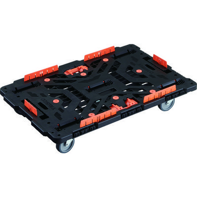 TRUSCO 連結式樹脂製平台車 ビートル 900X600 自在5輪 コボレ止めセット とめたろう付 BT900KJ5-E100T 1台（直送品）