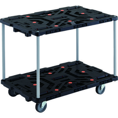 トラスコ中山 TRUSCO 連結式樹脂製2段台車 ビートル 900X600 自在5輪 ハンドルなし BT920J5-E100 1台（直送品）