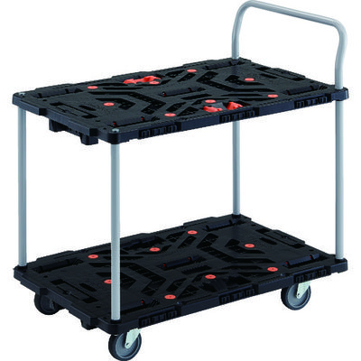 TRUSCO 連結式樹脂製2段台車 ビートル 900X600 自在5輪 とめたろう ハンドル付 BT924J5-E100T 1台（直送品）