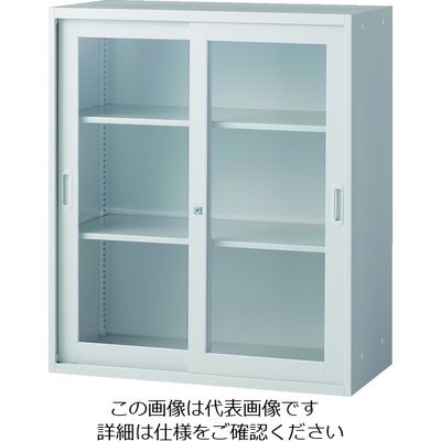 トラスコ中山 TRUSCO ユニット型壁面書庫 枠付ガラス引違い ラッチ付き H1050 W色 UJRW-11 1台 206-3905（直送品）