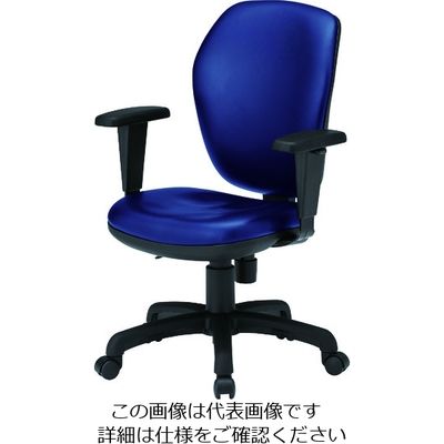 藤沢工業 TOKIO オフィスチェア FSTー77HL ハイバック T肘付き ネイビー(レザー) FST-77HATLNV 1脚（直送品）