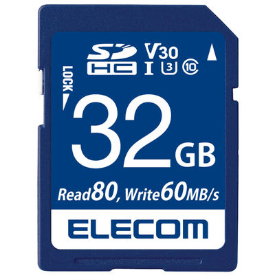 エレコム データ復旧サービス付SDカード V30 UHS-I U3 32GB MF-FS032GU13V3R 1個（直送品）
