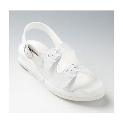 山一 抗菌キルティング2バンドサンダル ホワイト LL 7609WHLL 1足 68-0793-40（直送品）