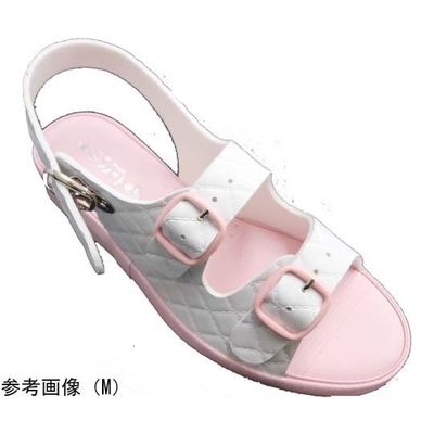 山一 抗菌キルティング2バンドサンダル ピンク LL 7609PKLL 1足 68-0793-44（直送品）